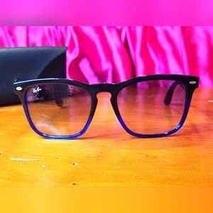 New Ray-Ban  RB 4487 6632/19 STEVE Black/Blue Transparent  54-18-145 Sunglasses